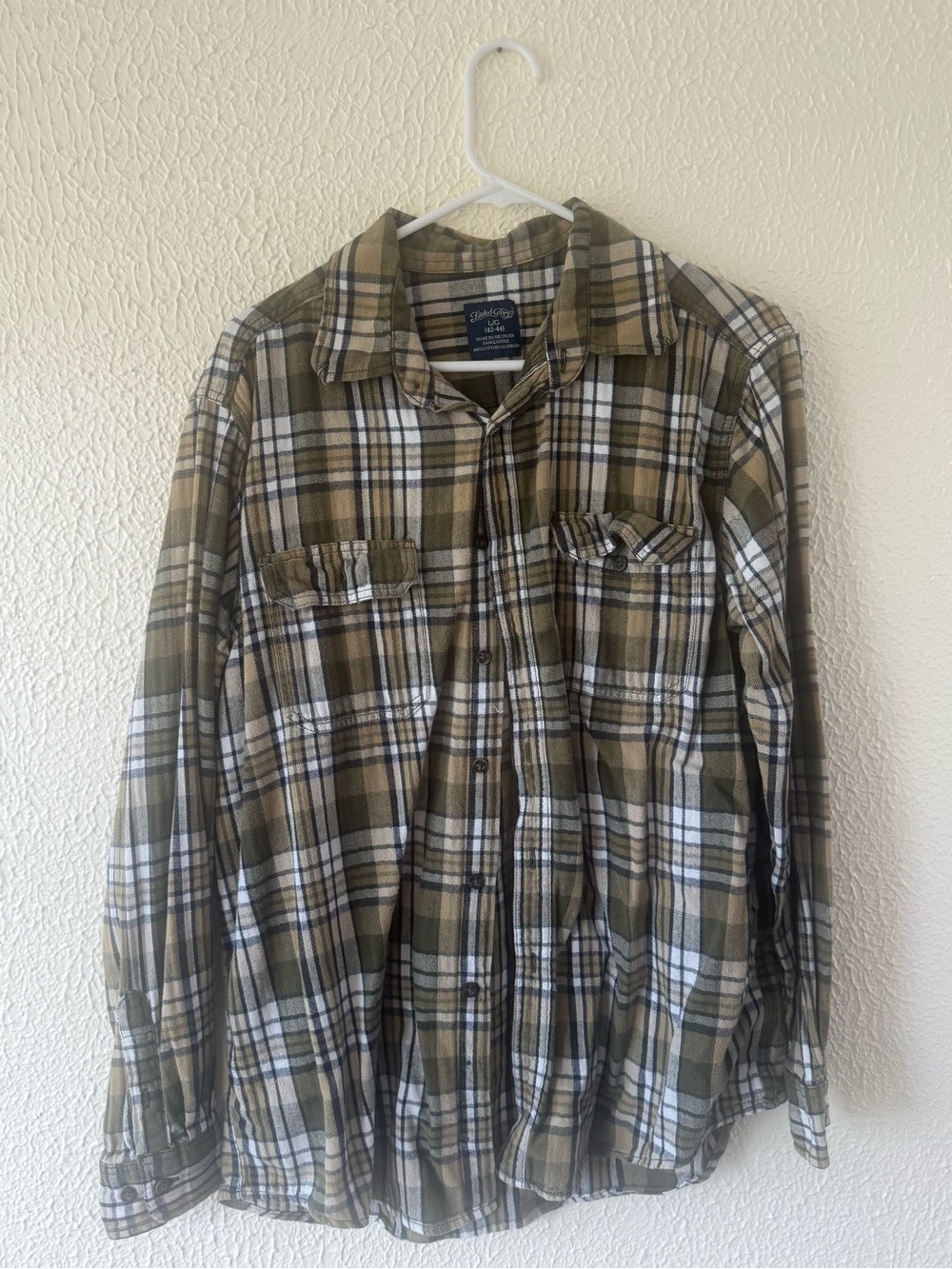 2x faded glory men’s flannel